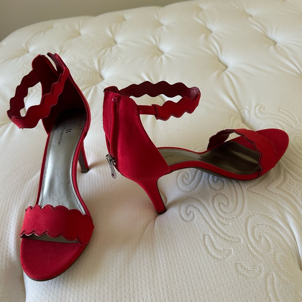 Adams Red Scalloped Heels